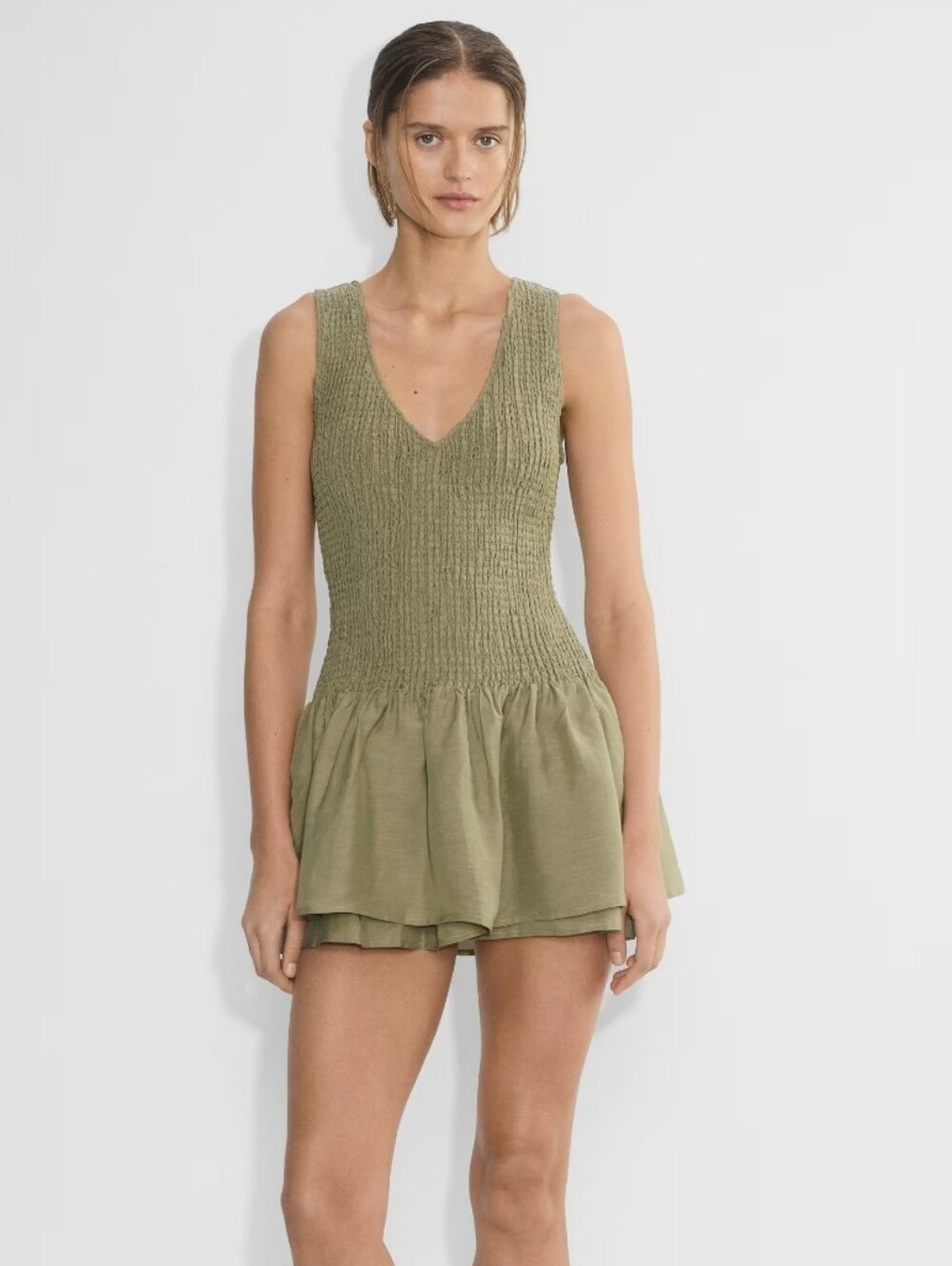 Aritzia Wilfred Upstate Mini Dress Green Size Medium